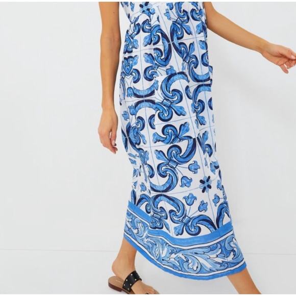 TUCKERNUCK blue majolica Tilly Caftan - Picture 4 of 11